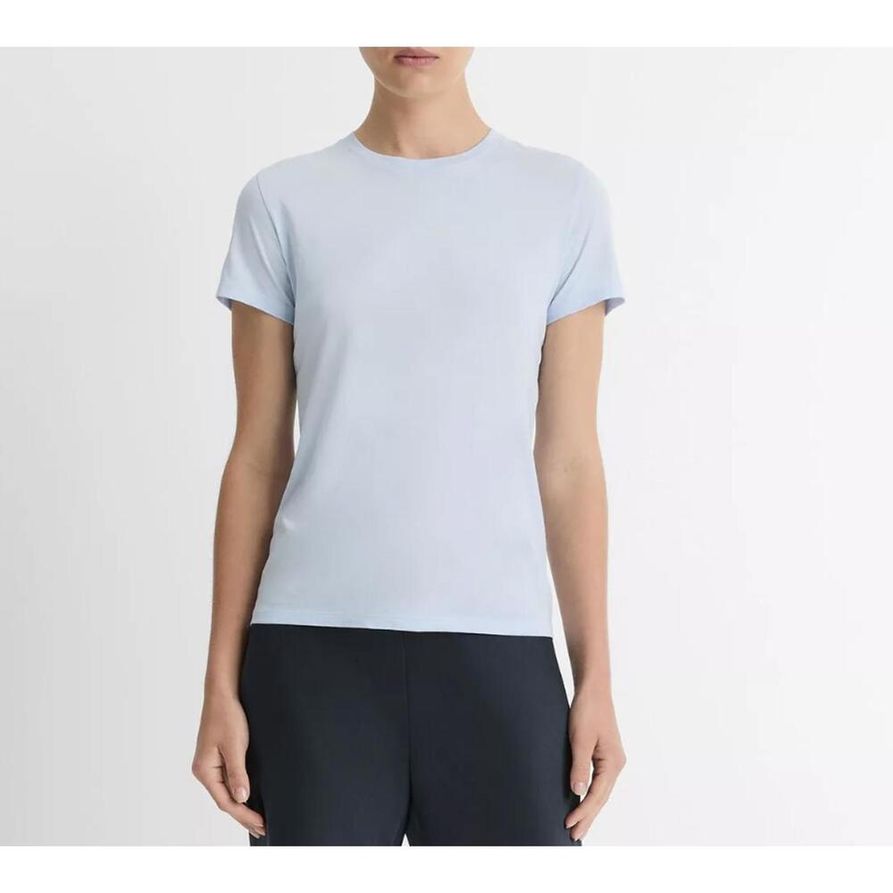 Vince Women’s Pima‎ Cotton Short Sleeve Tee – Medium – Slate Blue